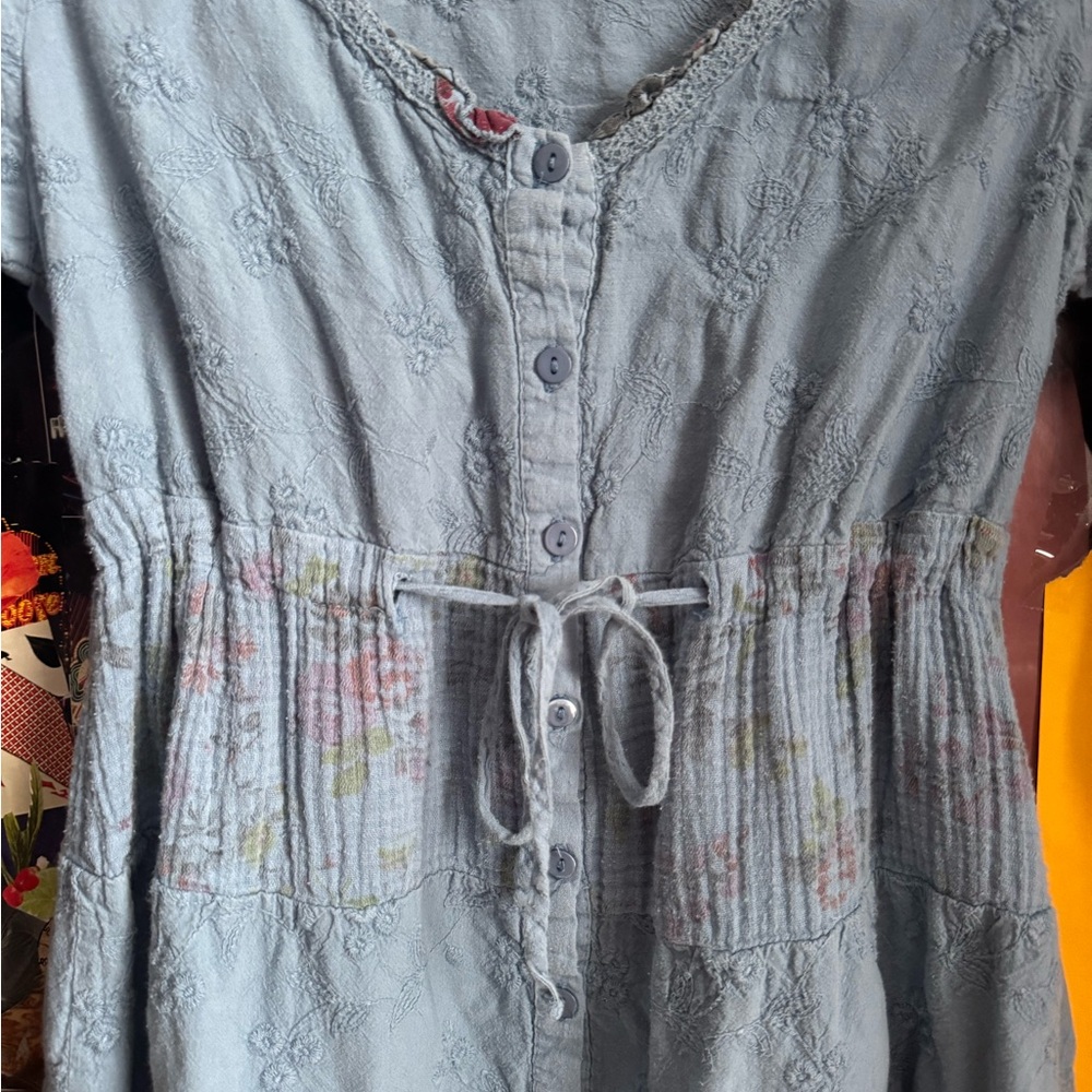 Bohemian Blue Floral Dress - Picture 3 of 6
